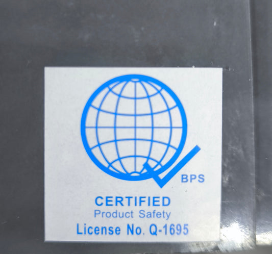Certification label indicating product safety for Chint 3 pole circuit breaker 500A