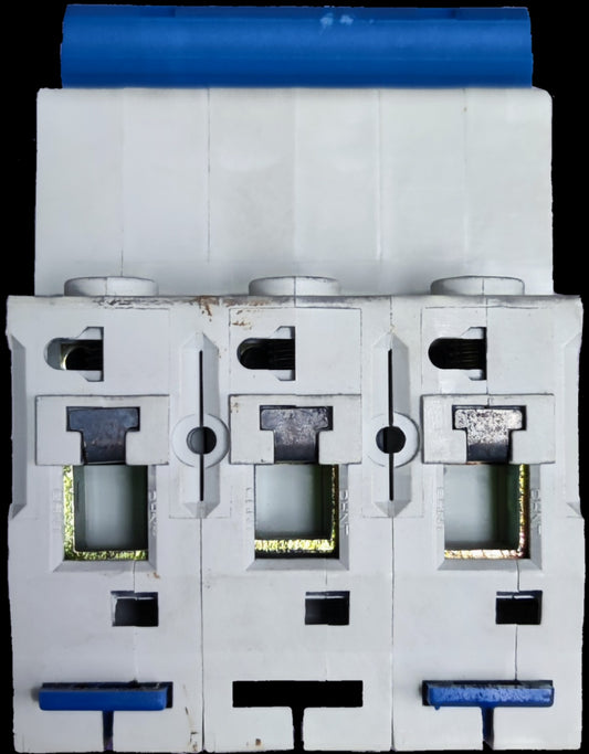 Chint 40A 3 pole circuit breaker white three module electrical breaker with blue toggle switches