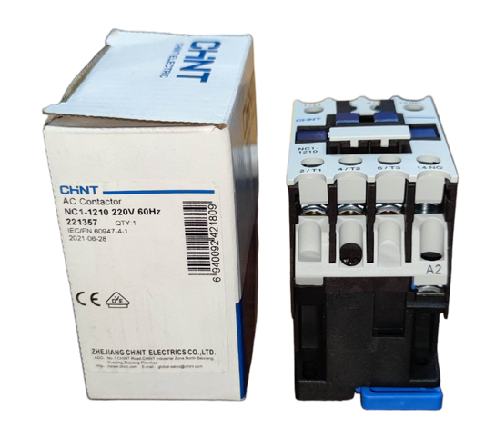 Chint Magnetic Contactor 25A 220V with packaging box for power points switches and plugs