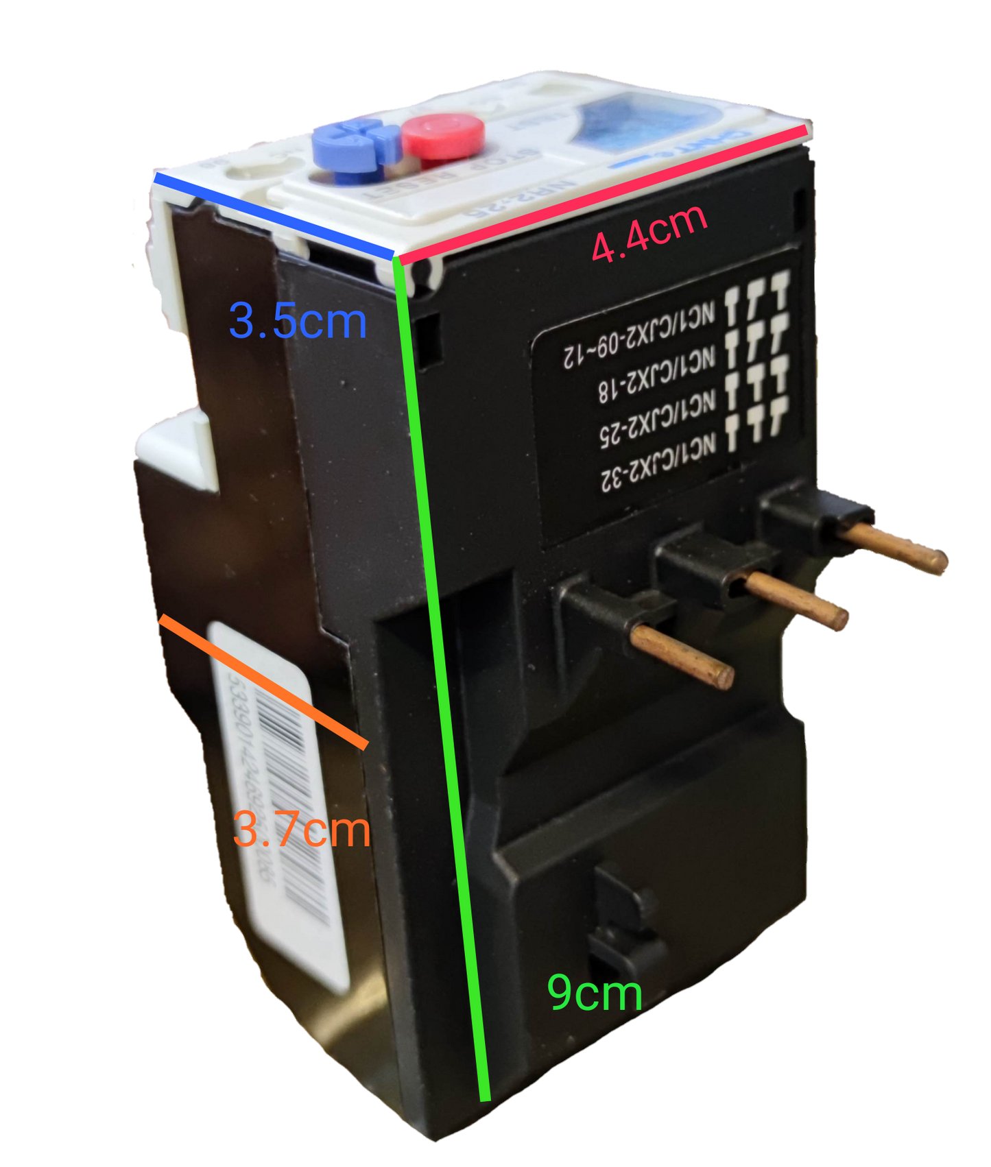 Chint Overload Relay NR2-25 with outlined dimensions and secure mounting options for electrical safety