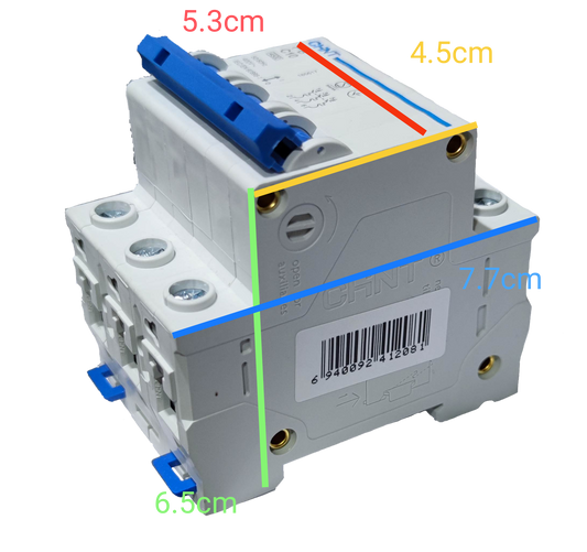 Chint 16A 3Pole Miniature Circuit DIN Rail Type with dimensions for easy installation and use