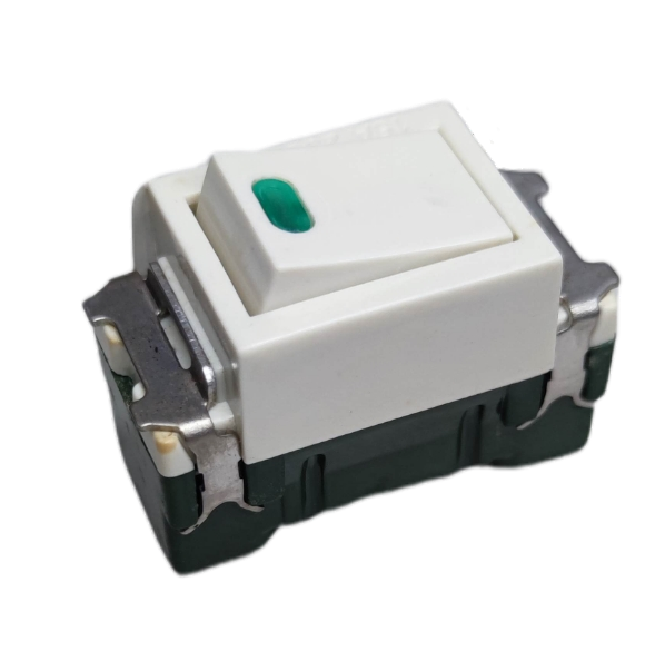 Omni 16A 250V classic series light switch in white with a toggle design for easy control