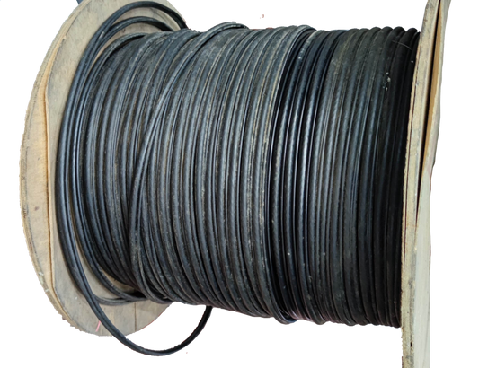Comcom RG6 with Messenger black cable wire spool for outdoor telecommunications and cable TV use