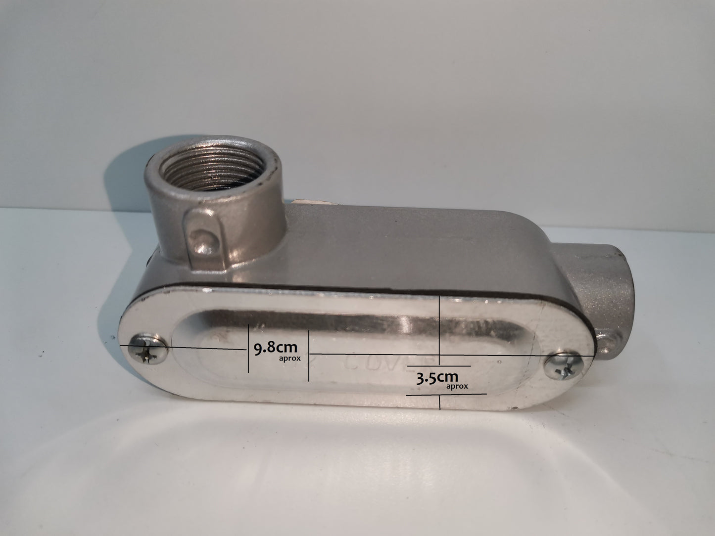 Conduit Bodies Threaded LL Type made from durable metal with precise dimensions for electrical wiring installations