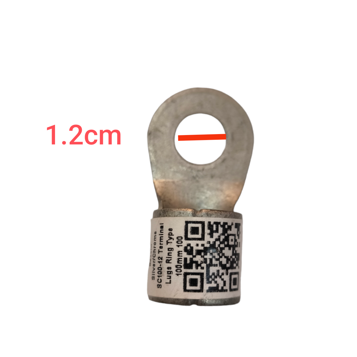 Local crimp type terminal connector 100-12 with metal loop and measurement markings