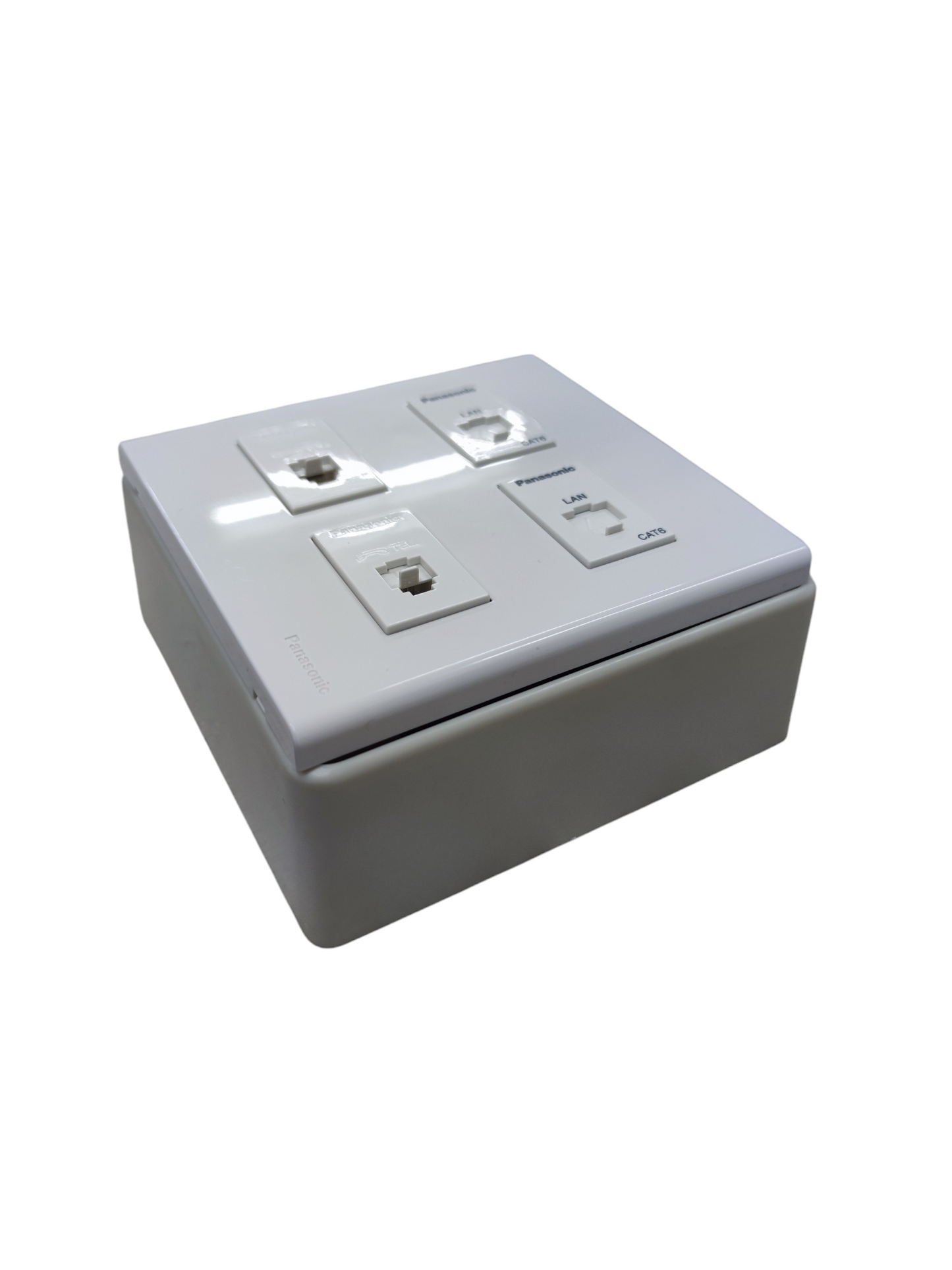 Panasonic 2 Gang CAT6 with 2 Gang Telephone Outlet Data with Voice and Utility Box WEG6804+(2XWEG24886)+(2XWEG2164)+Utility Box