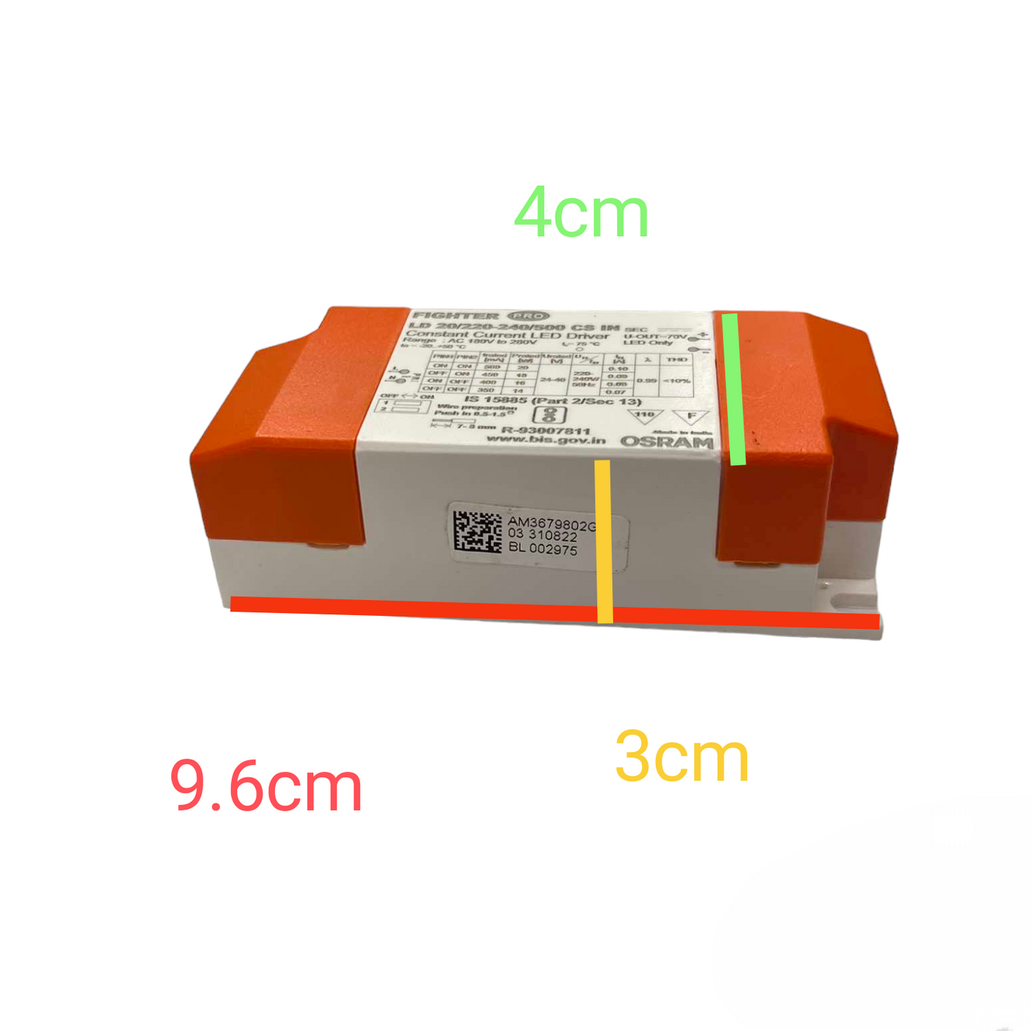 Osram LED Driver Constant Current 220V 21-43V DC 350mA-400mA-450mA- 500mA CSVS20 in Osram ( Figher Pro)