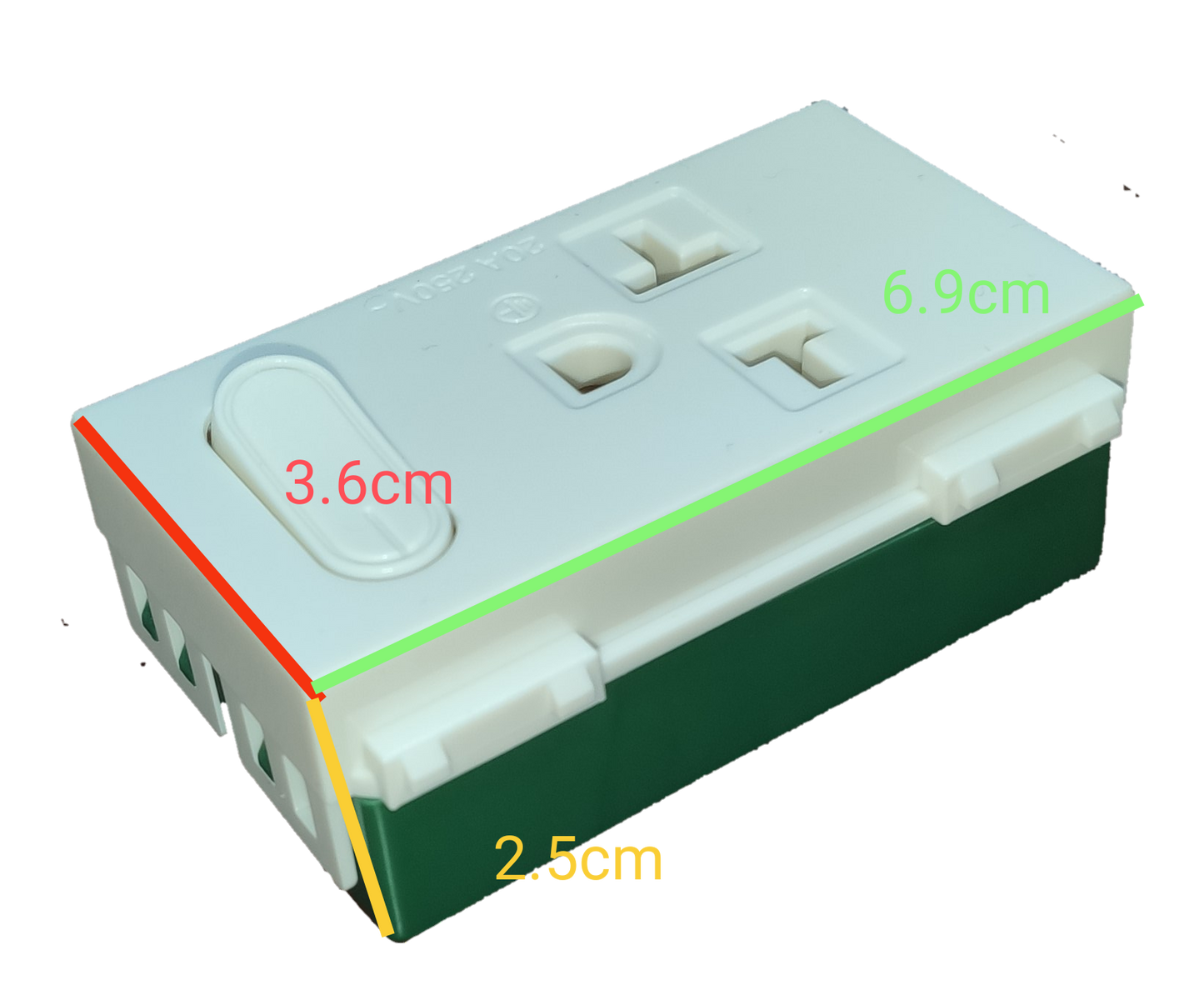 Omni Aircon Outlet Wide Series with Switch 20A 250V WWA-501/S