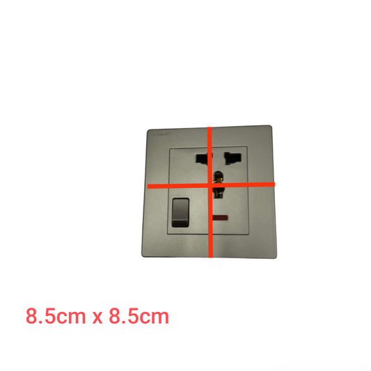 Opple Universal Outlet with Ground 16A 220V with Indicator and Switch Control Gray 16A 220VF021691A