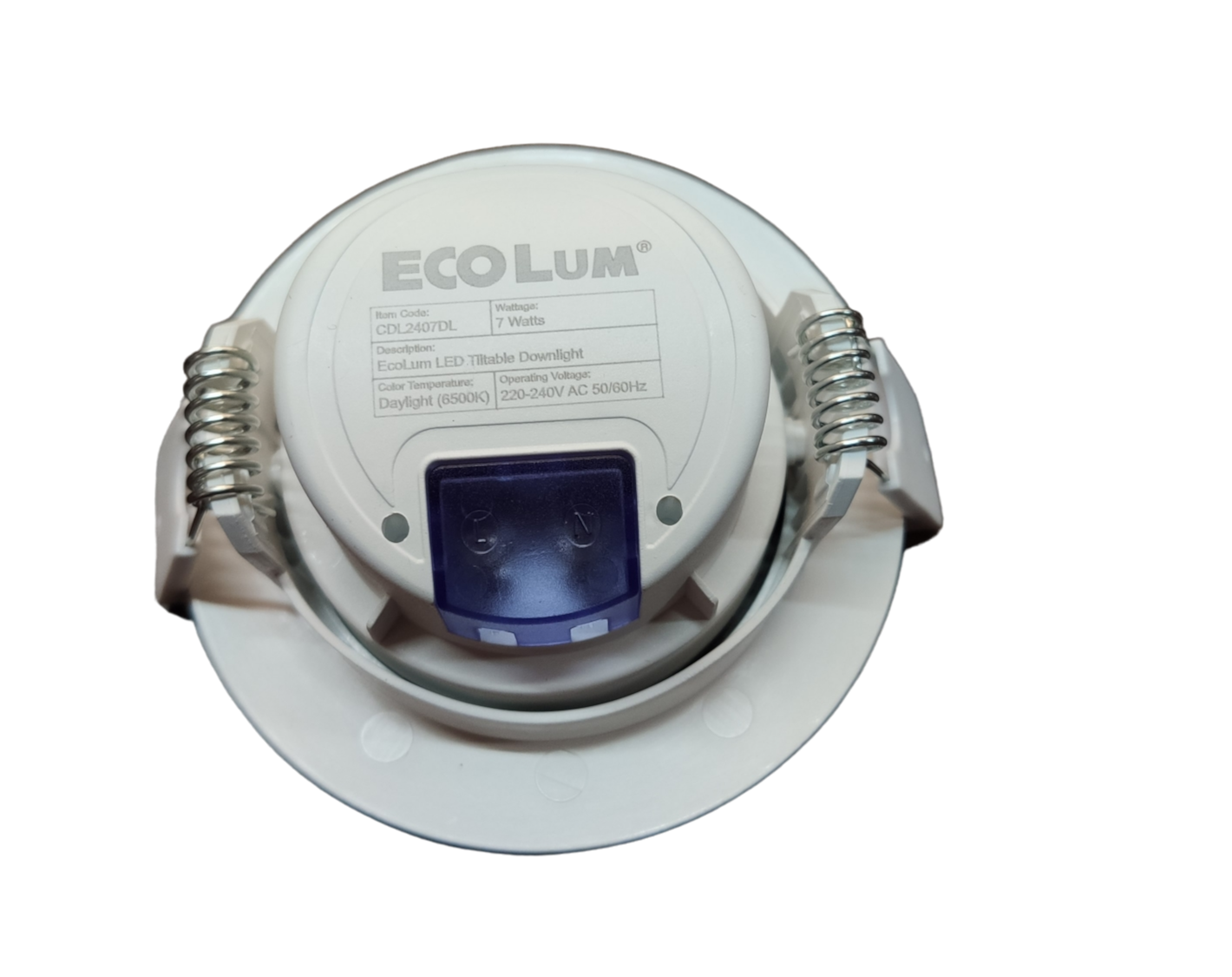 Ecolum 7W Daylight Tiltable Recessed Downlight 3.5 inch 220V 6500K 3.5" LED Downlight Swivel 220V 6500K Flush