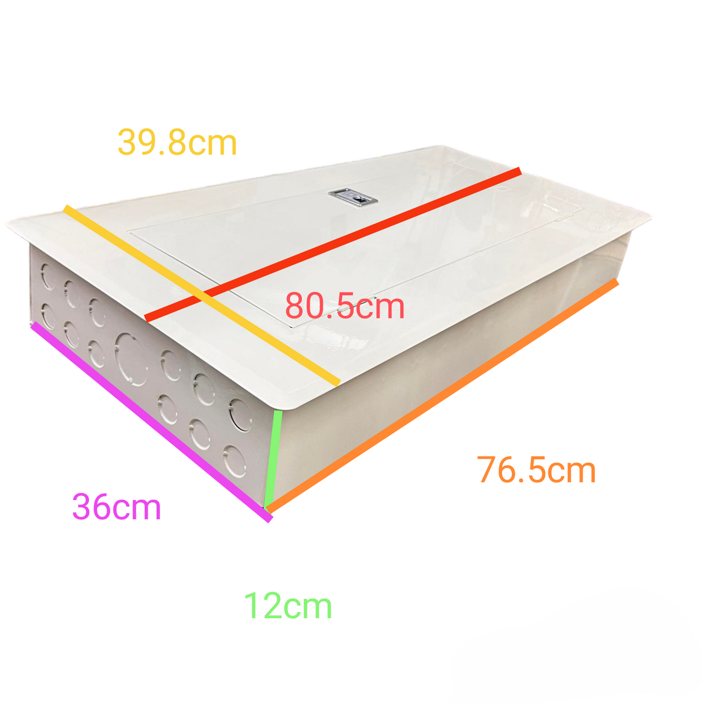 Koten white metal electrical enclosure 12 Branches Panel Board . rectangular box with knockouts removable cover and dimensions