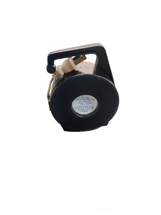 Surer Extension Cord 1 Gang Wheel Type with black round reel and handle for easy portability
