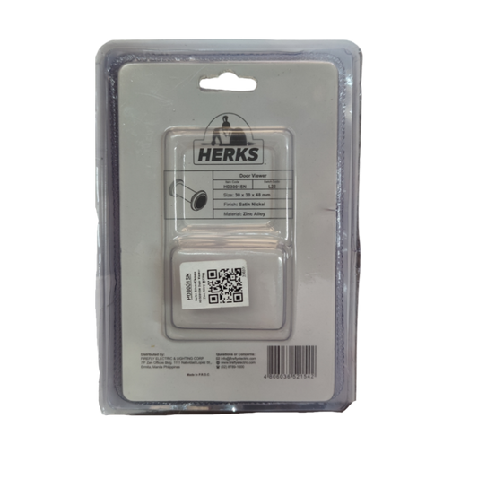 Door Viewer Wide 30 x 30 x 48 mm Satin Nickel, Peek Hole, Door Hole HD3001SN ( Herks) Peep Hole