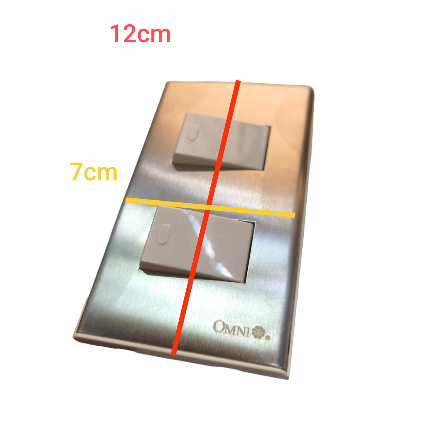 Omni 2 Gang 1 Way Switch with Stainless Plate WWP-112S+(WWS-213x2)