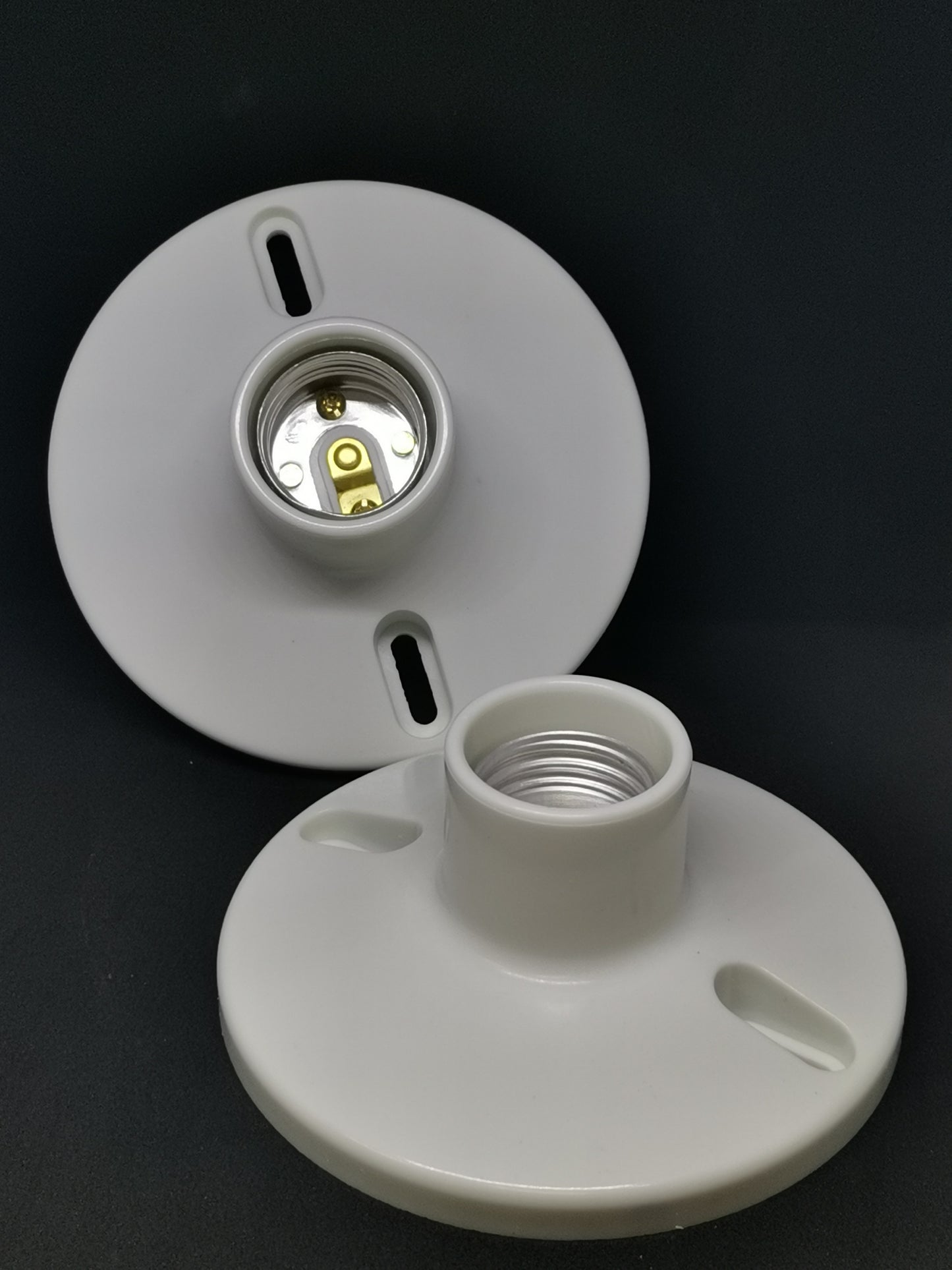 Omni E27 Ceiling Receptacle 4 1/4" x 4 1/4" 6A 250V, 4x4 Receptacle, E27 Lamp Socket, E27 Socket E27-040