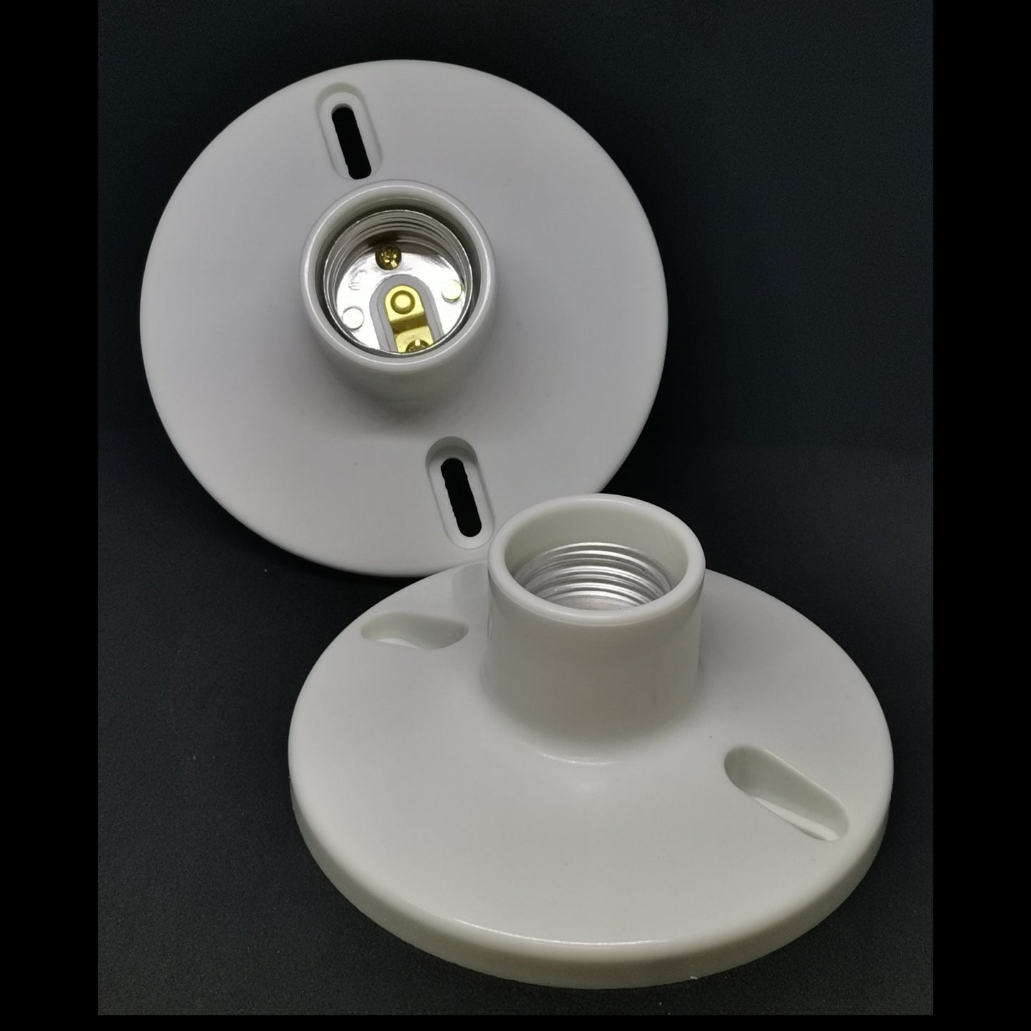 Omni E27 Ceiling Receptacle 4 1/4" x 4 1/4" 6A 250V, 4x4 Receptacle, E27 Lamp Socket, E27 Socket E27-040