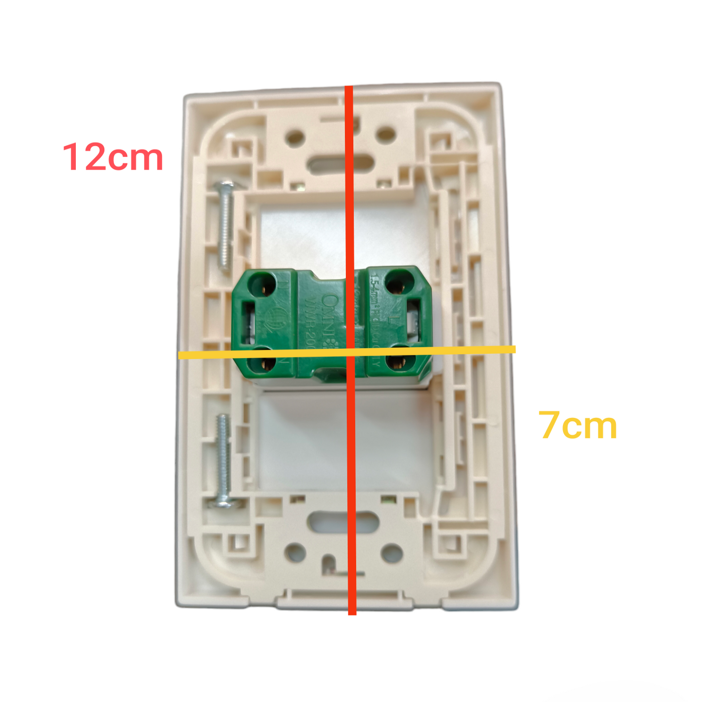 Omni 1 Gang Flat Pin Outlet 15A 250V with Stainless Plate Cover WWP-110S+WWR-200