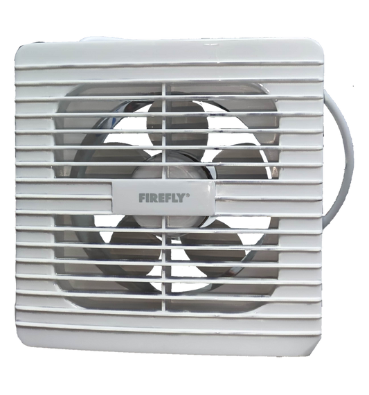 Electx Electrical Supply white 6 inch exhaust fan 220V with protective grille and compact design