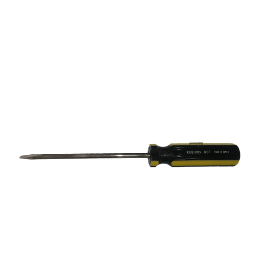 Rubicon Flat Head Screw Driver 907 125mm with black and yellow ergonomic handle
