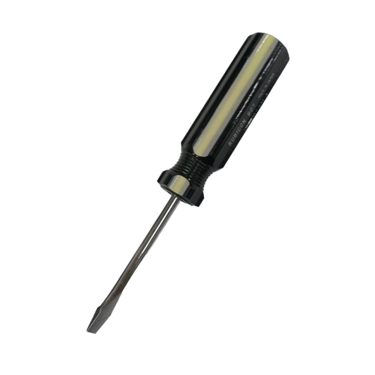 Rubicon Flat Head Screw Driver 907 75mm with black handle and metal shaft for hand tool use