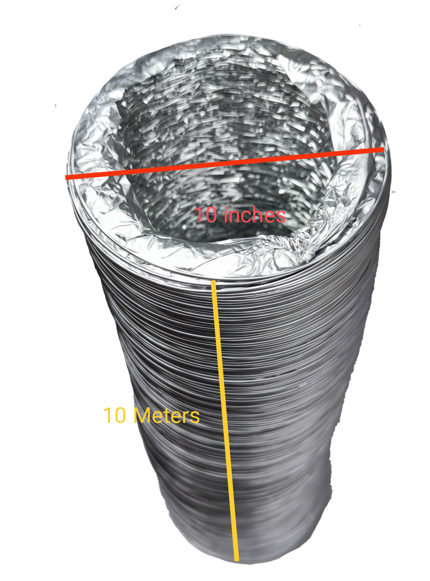 Tailee 10 inch aluminum flexible duct for stoves and cooktops ventilation with 10 meter length