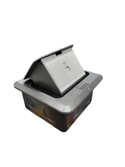 T&J Floor Outlet Pop-up 1 Gang TEL Outlet with metal frame for floor installation