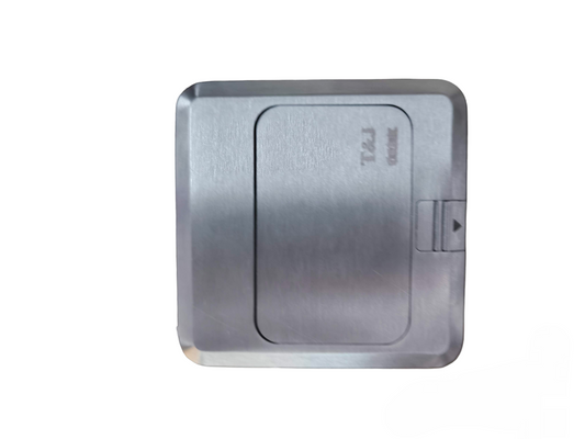 T and J stainless steel flush floor box cover with hinged flap, 15A 250V floor outlet Duplex with Ground for in floor power