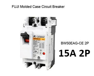 Fuji BW50EAG-CE circuit breaker 15 amp 230V molded case 2P industrial electrical protection device