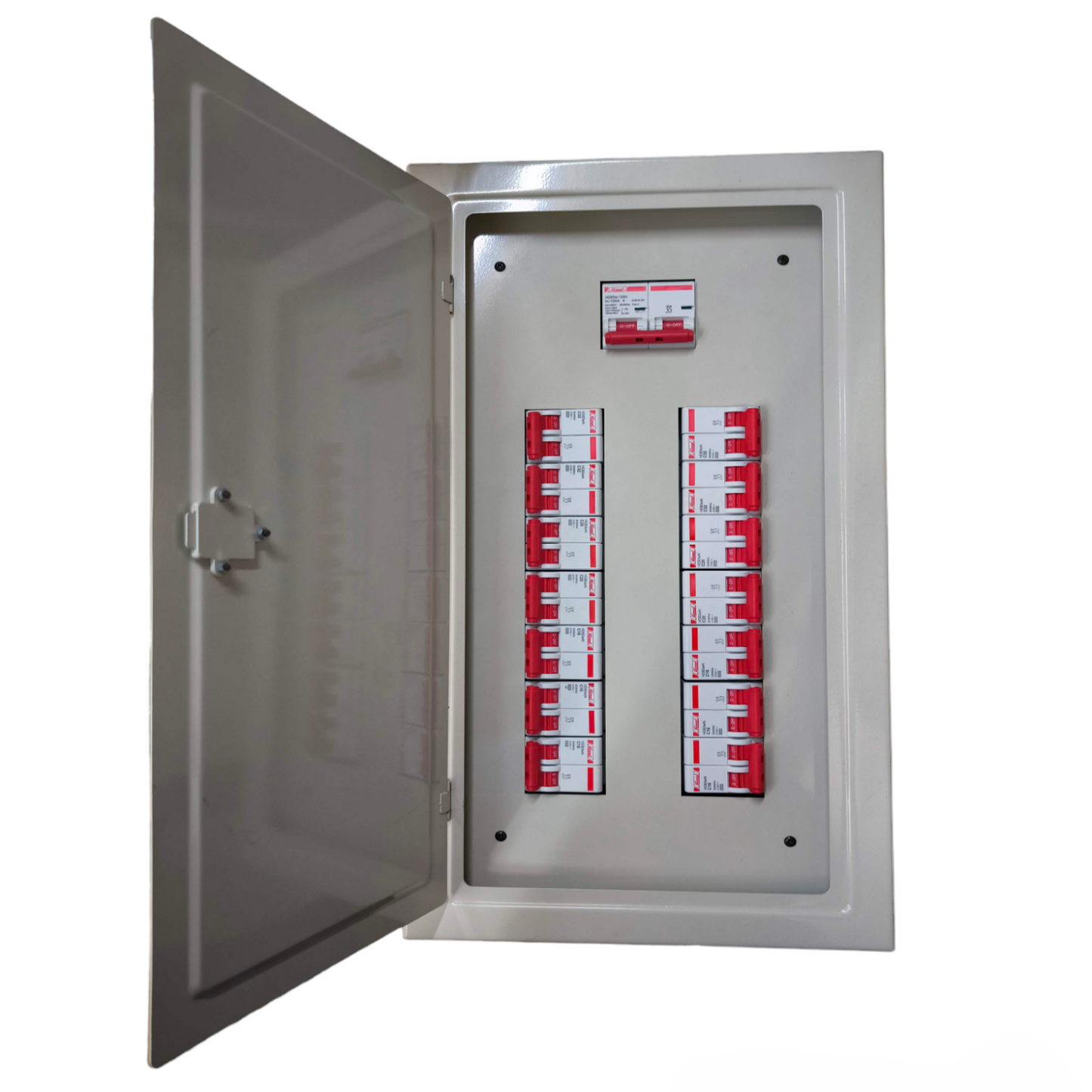 Himel 2 pole main panel board 14 branches with circuit breakers inside metal enclosure