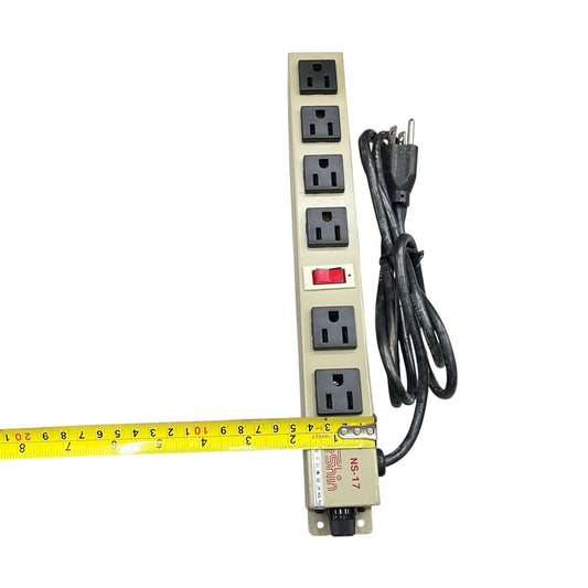 6 gang extension outlet with switch power strip with black cord and US plug from China