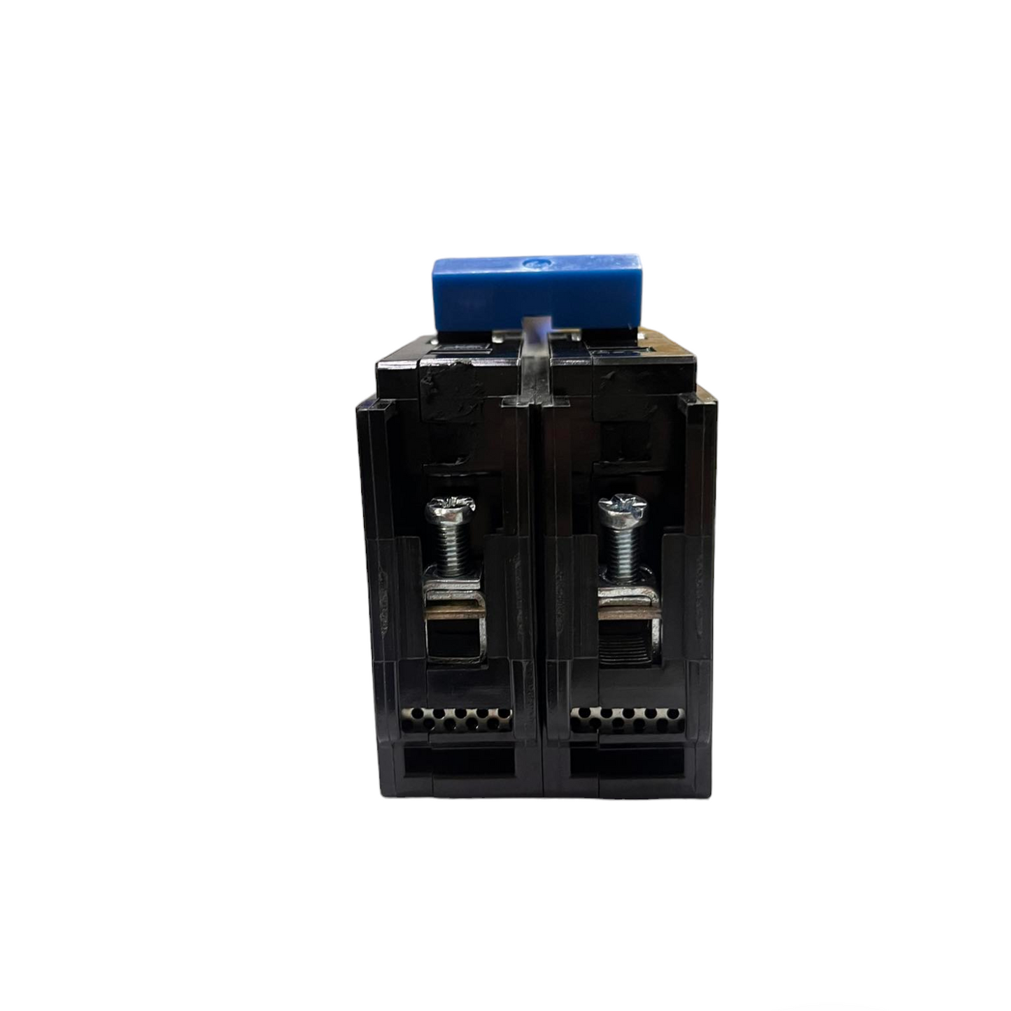 Taiyou 60A 2 Pole Circuit Breaker Plug-in in black with blue toggle switch for electrical protection