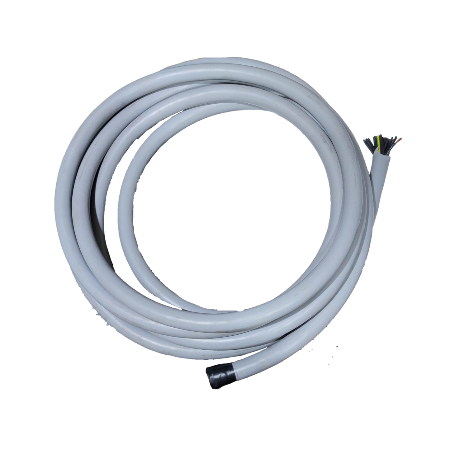 Helukabel Control Cable 0.75mm Un Shielded white coiled multi conductor cable with exposed cores