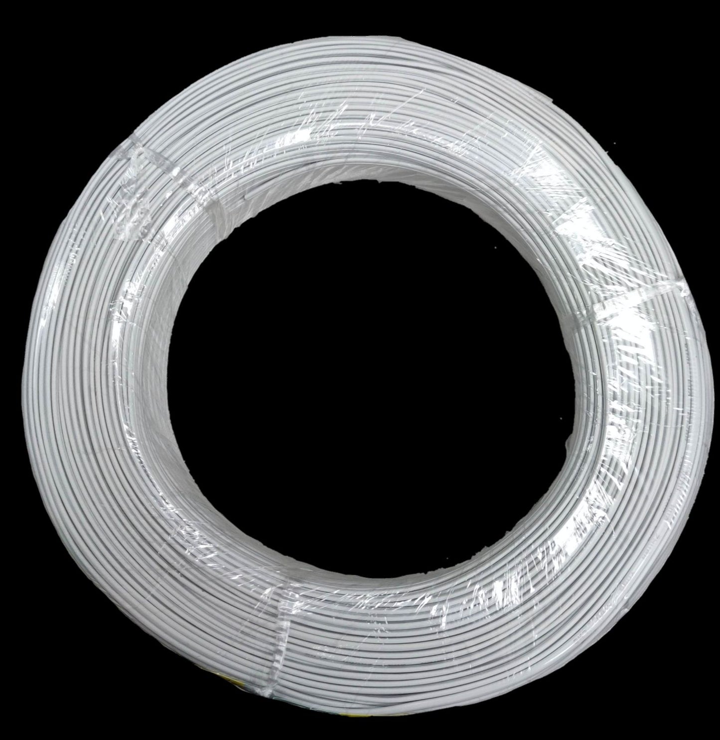 Coiled Extension Wire 2 Wire White Color AWG 26 neatly wrapped in plastic for electrical use