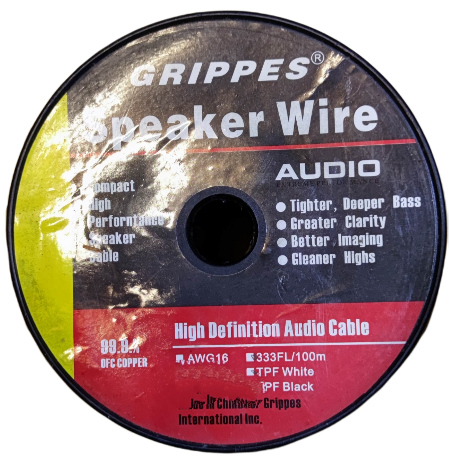 Grippes 18 gauge speaker wire 100 meters spool high definition audio cable with OFC copper