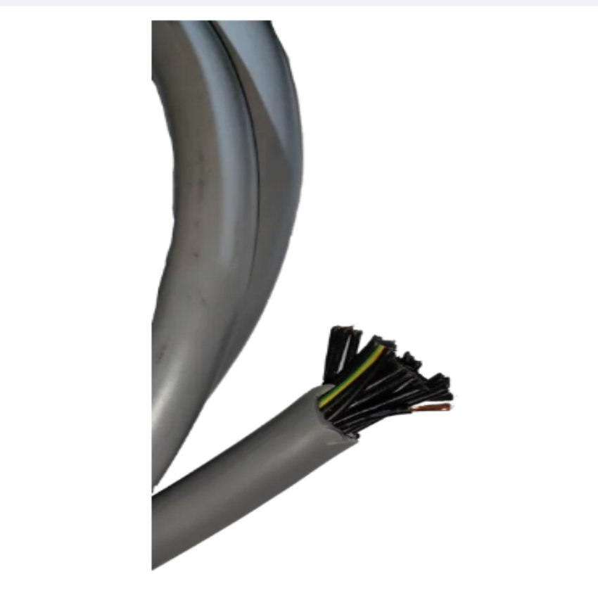 Helukabel 12 core control cable with gray outer sheath and multiple black insulated wires inside