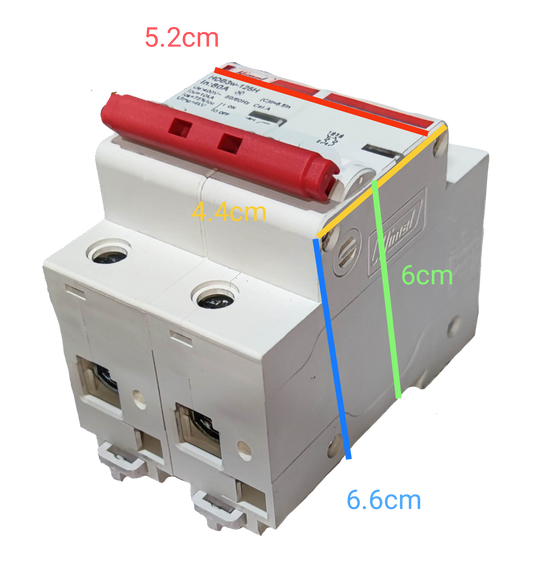 Himel 20A 3 6 Kaic 3 pole circuit breaker white electrical component with red switch