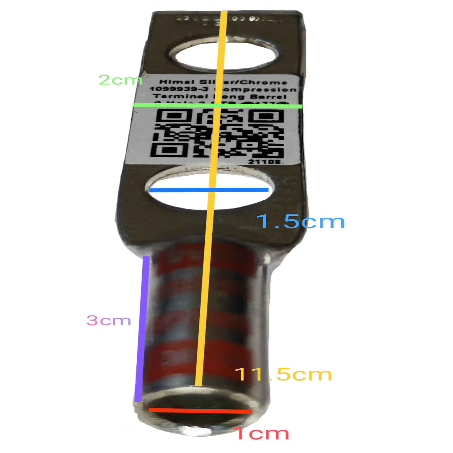 Utilux 30mm Wire Size 1099939-3 Terminal Lugs metal electrical connector with detailed measurements