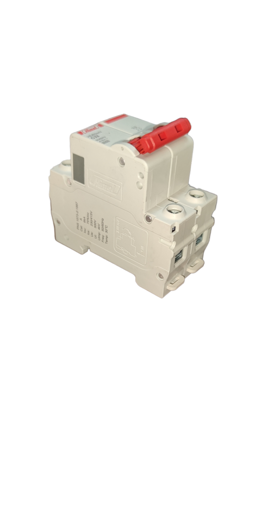 Electx Electrical Supply Circuit Breaker 20A 2Pole 6 KAIC white 2 pole DIN rail breaker with red toggle