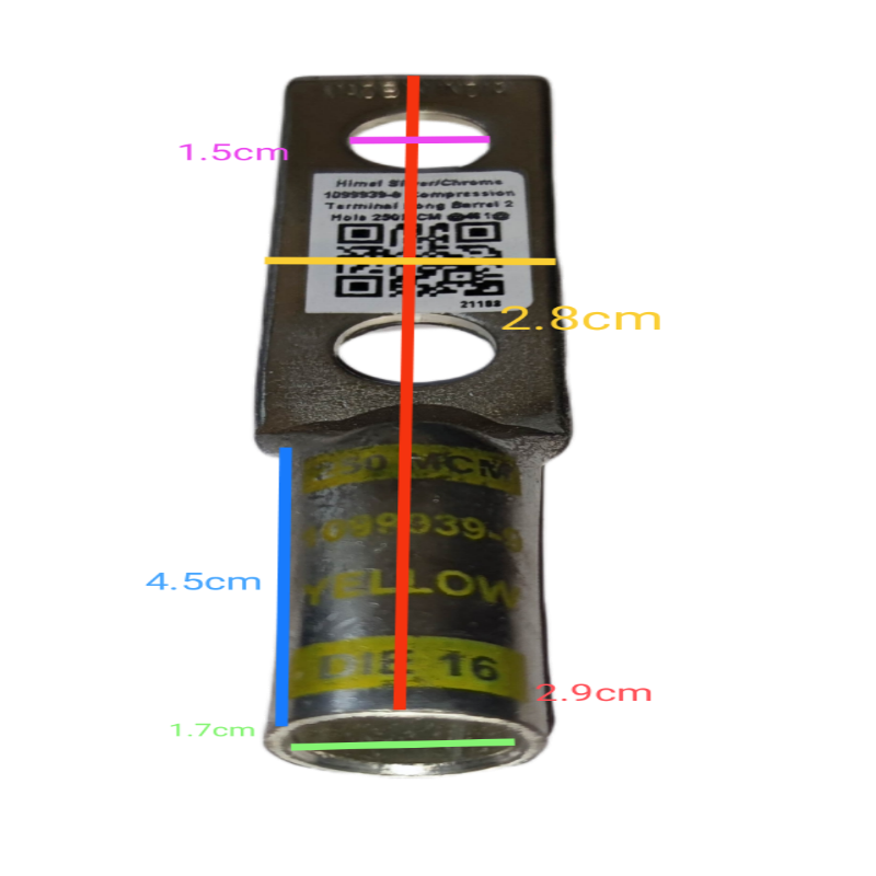 Utilux 1099939-9 Terminal Lugs Compression Type electrical circuitry part with detailed measurements