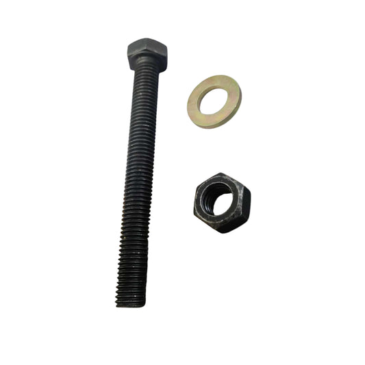 Industrial grade cap screw 12x110mm with matching nut and washer for heavy-duty applications