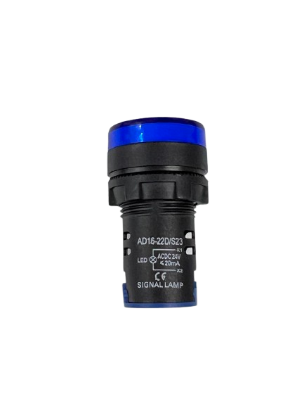 Grippes LED Panel Indicator Lamp 22mm blue signal lamp for work and safety lights with black housing