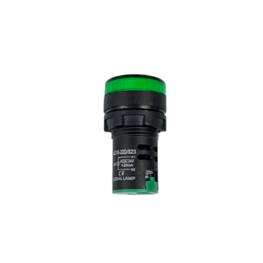 Grippes Pilot light 24V DC GREEN industrial signal lamp for control panels work and safety lights