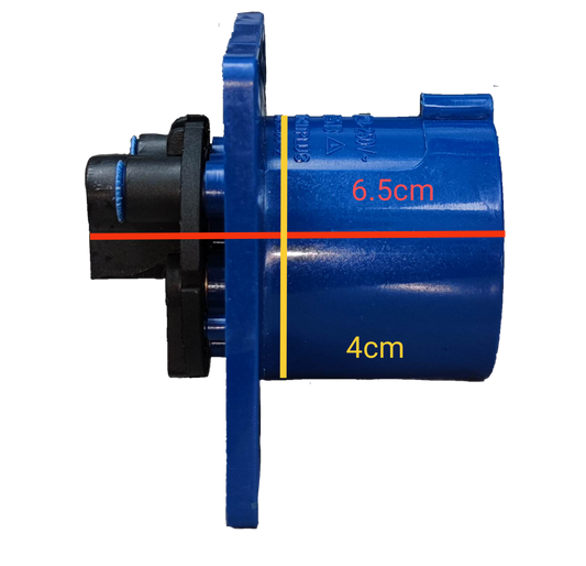 Grippes industrial plug chassis type 16A 220V with dimensions 6.5cm x 4cm for industrial applications