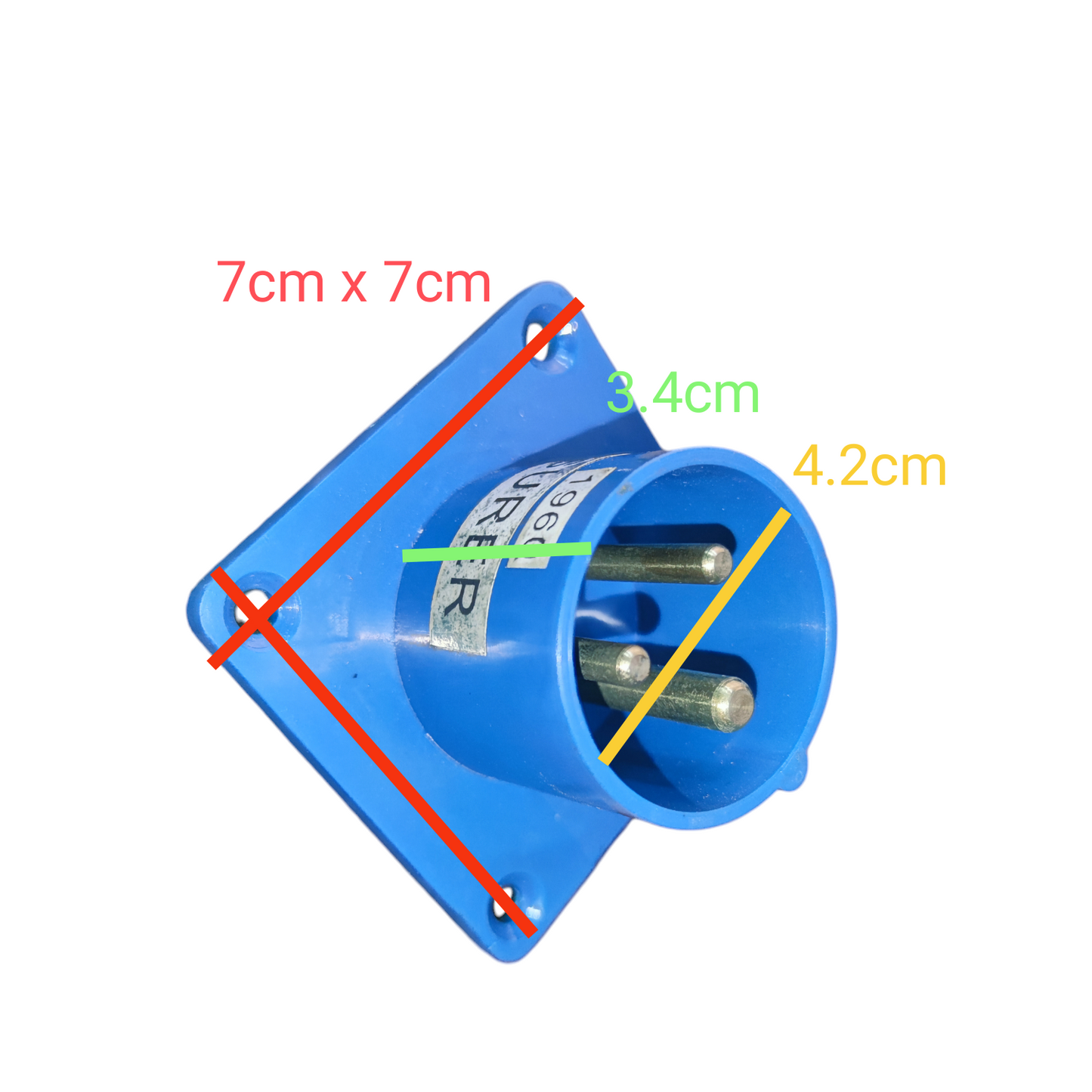 Surer Industrial Plug Chassis Type 513 1960 blue electrical connector with three pins