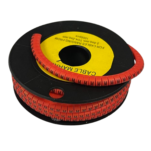 Grippes 1000pcs Cable Marker Red - M Roll for Organizing and Identifying Cables Easily