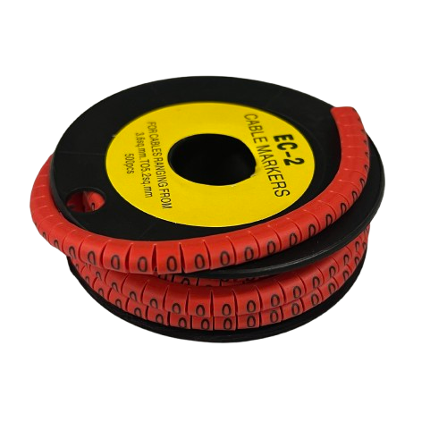 Grippes 500pcs Cable Marker Red - 0 on a spool for organizing and identifying cables easily