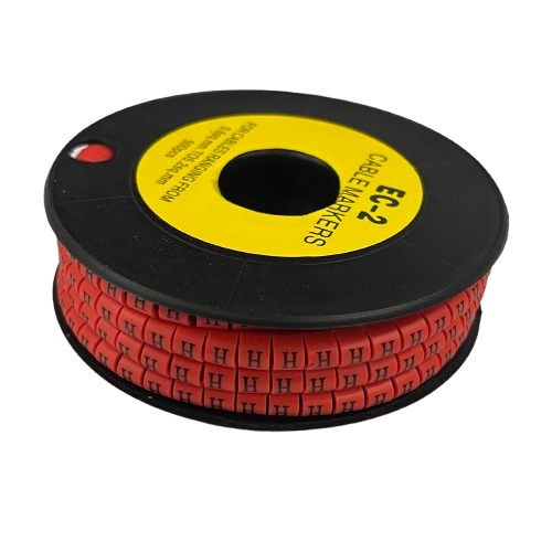 500pcs Cable Marker Red - H on a spool for organizing and identifying cables easily