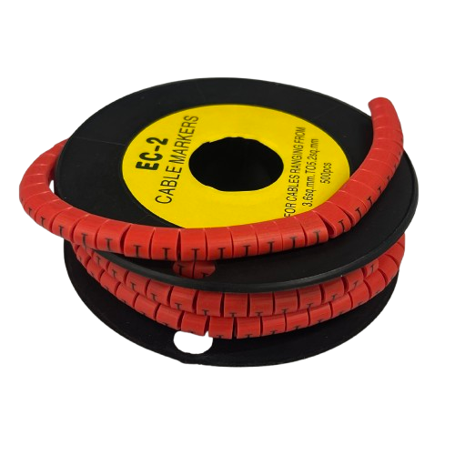 500pcs Cable Marker Red on a spool for organized cable management in various settings