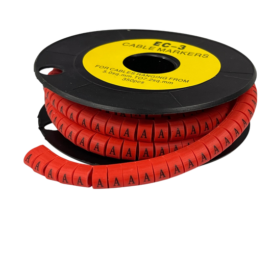 Grippes Cable Marker A - Red on a spool for efficient cable management and organization