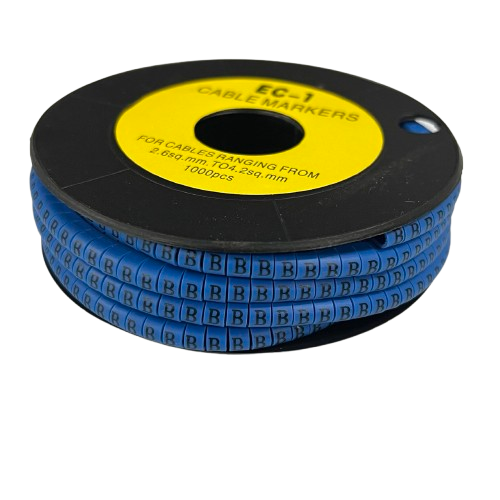 Cable Marker - B Blue spool of blue letter B cable markers for wire identification 1000pcs from China